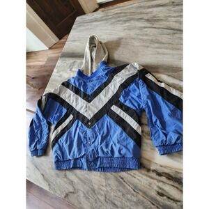 Vintage 80s Voltage by Lavon Kids Hooded Jacket Multi Color Block Retro‎ Style L